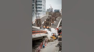 ⚠️ Disaster Strikes! Downtown Bridge Collapses During Construction 💥🏗️