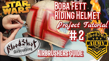 How to Airbrush a Boba Fett Helmet. Video 2 Laying in the Colors