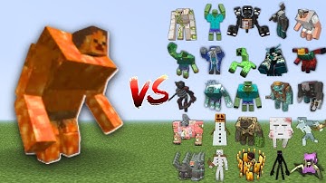 Lava Mutant Zombie vs All Mutant Mobs in Minecraft Mob Battle