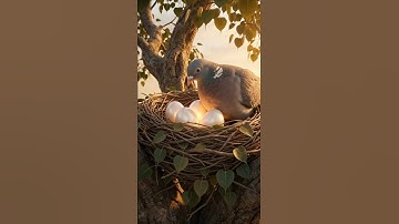 The story of a pigeon making a nest on the tree and laying lots of eggs 😭 #ai #shorts #brids