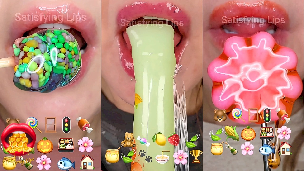 Satisfying ASMR Eating Emoji Food Challenge Compilation Mukbang 먹방 ...