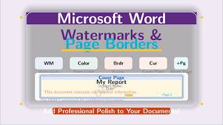 Microsoft Word Practical 11 | Watermark, Page Color, Page Borders & Cover Page #ict #microsoftword