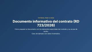Documento informativo RD (723 2026)
