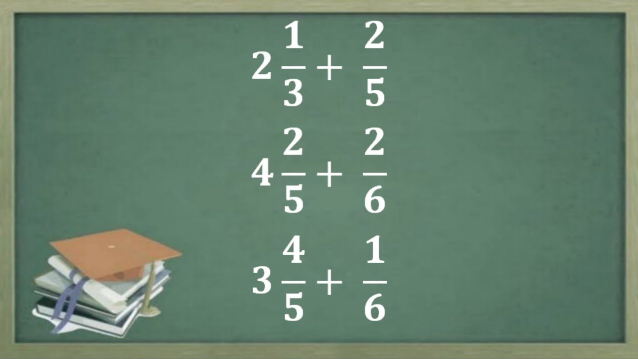 Cara Cepat Penjumlahan Pecahan Campuran Dengan Pecahan Biasa Youtube