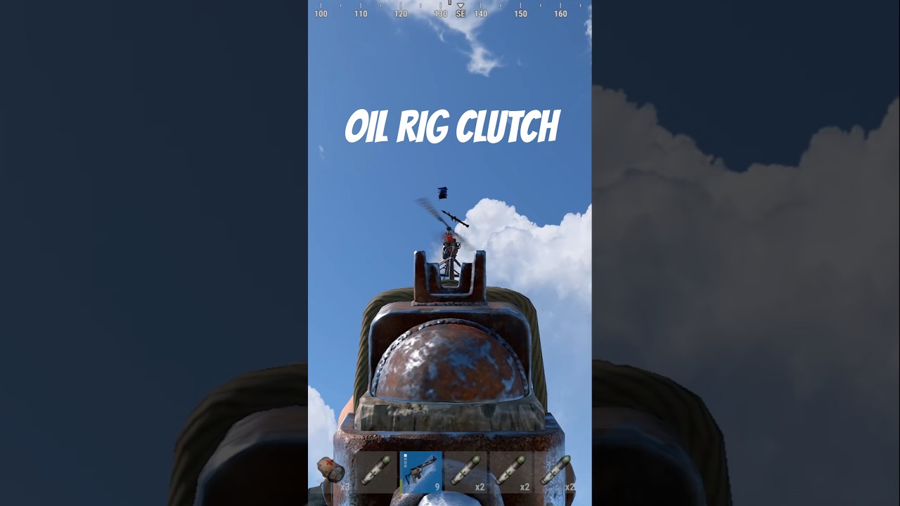 OIL RIG CLUTCH #rust #pvp #funnyclips #gaming #fyp
