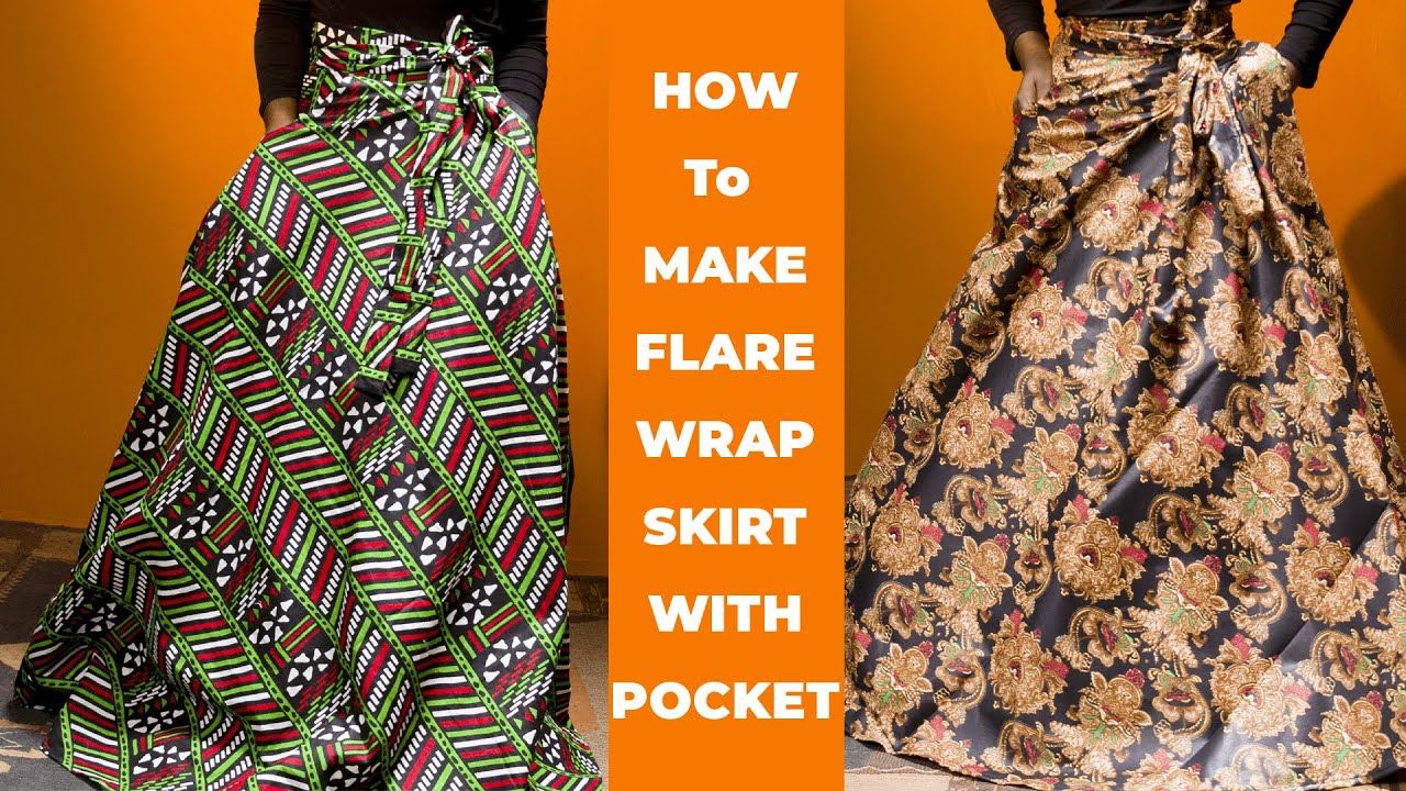 How To Make Flare Wrap Skirt With Pocket 