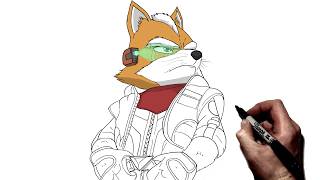 How to Draw Fox McCloud | Step By Step | Mario Galaxy
