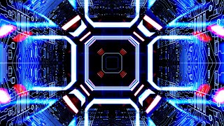🔷 4K Screensaver – Blue Neon Cyber Corridor | Futuristic VJ Loop (No Sound)