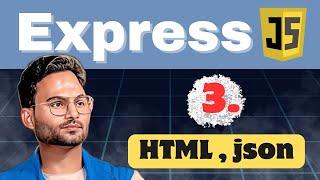 HTML and JSON in express js Lecture-3 | Learn express js in Hindi | Web development in Hindi |