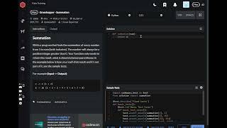 codewars python Grasshopper   Summation