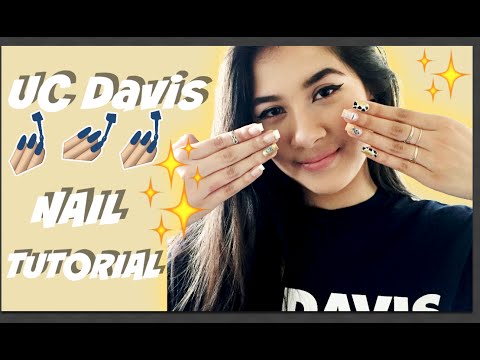 UC Davis Inspired Nail Tutorial