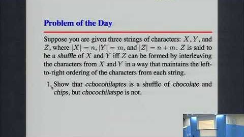 CSE373 2012 - Lecture 20 - Edit Distance [with louder audio]