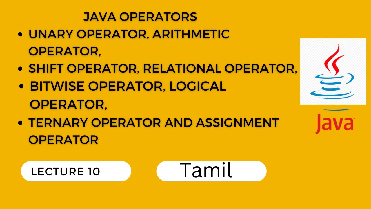 10.JAVA operators | unary |Arithmetic | Logical | Bitwise | Shift ...