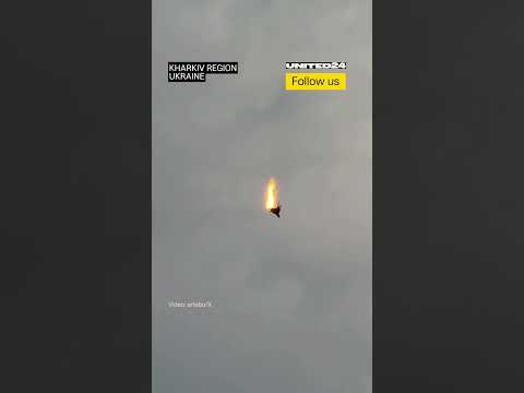 Russian Shahed-136 Drone Falls After Being Shot Down by Ukrainian Air Defense #warinukraine