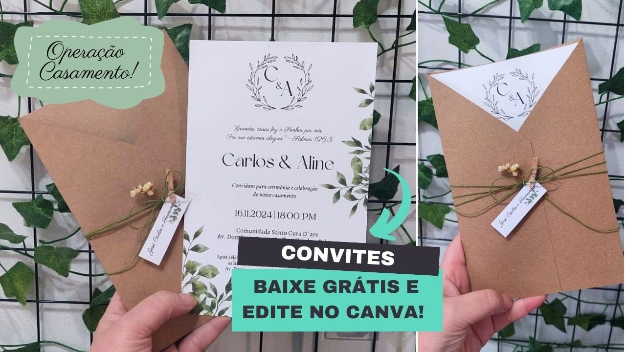 OPERAÇÃO CASAMENTO - CONVITE IMPRESSO | BAIXE GRÁTIS E EDITE NO CANVA!!!