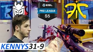kennyS POV 31-9 / G2 vs fnatic / Train / ESL Pro League Season 5