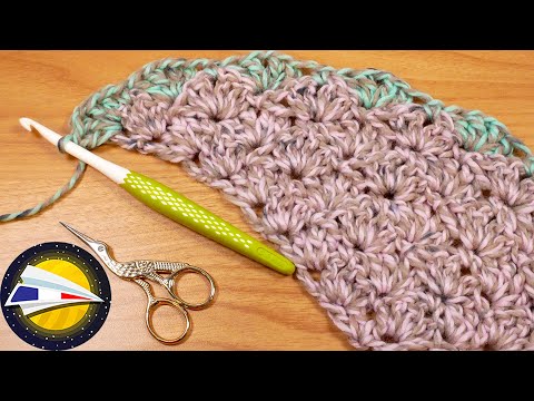 Crochet | Instructions for making a triangular shawl | Simple idea for a winter scarf
