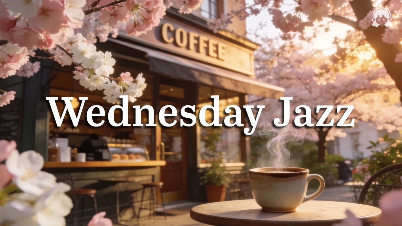 Wednesday Cherry Blossom Morning Café Jazz ☕ Soft Sax & Gentle Piano for Work Study Productivity
