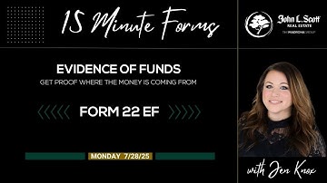 Evidence of Funds Form 22EF Explained for WA Real Estate Offers