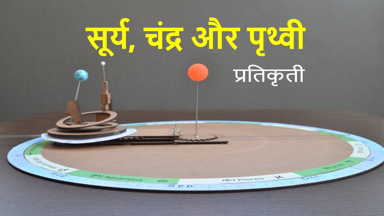 सूर्य, चंद्र और पृथ्वी - प्रतिकृति - Hindi