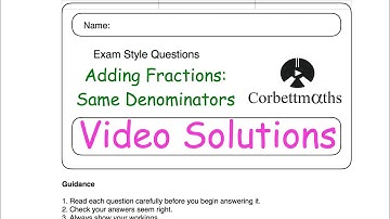 Adding Fractions Same Denominators answers - Corbettmaths