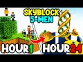 We Survived 24 Hours in Minecraft SKYBLOCK...