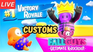 LIVE - Fall Guys Customs RIGHT NOW!! - !Code To Get The Code To Join!