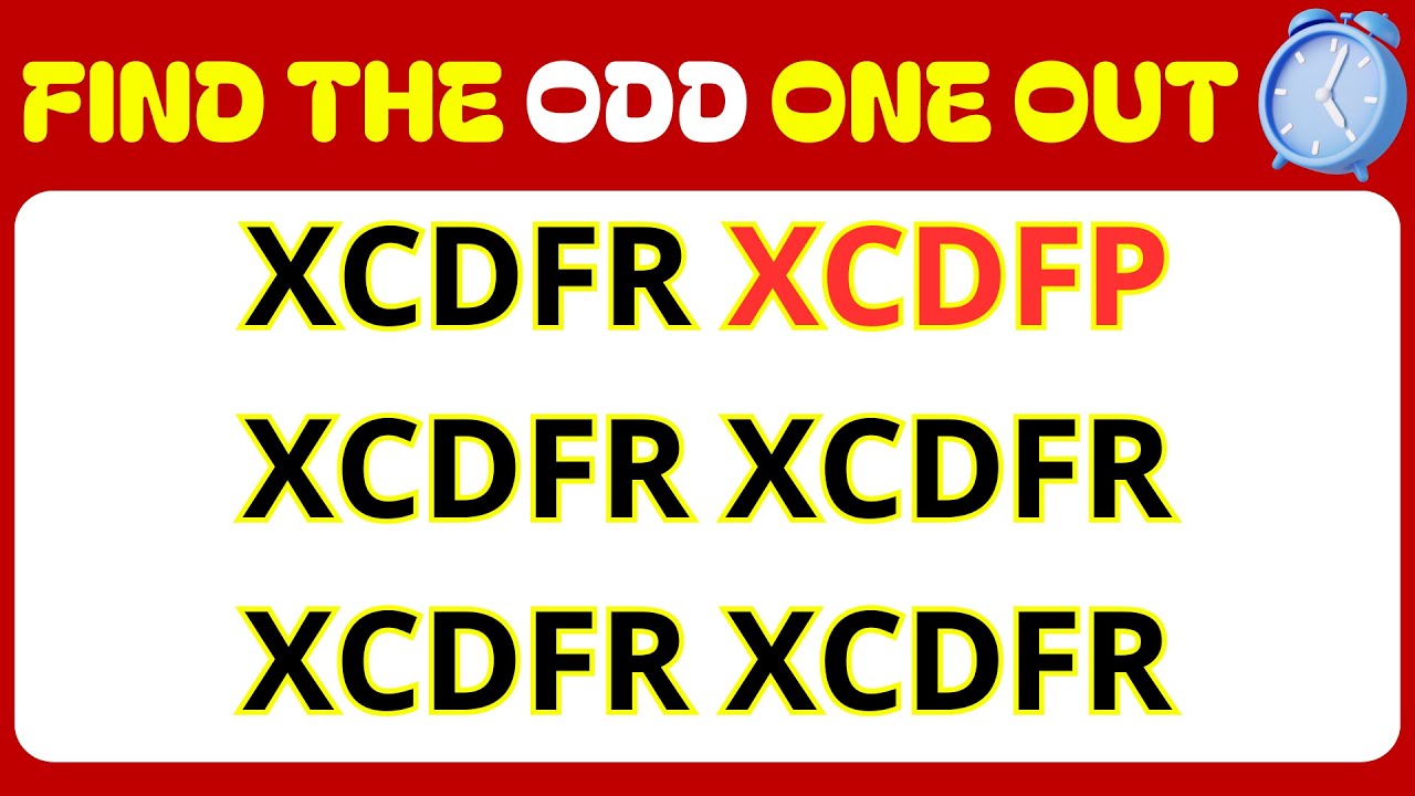Find the odd number one out || Find the odd Letter one out || spot the ...
