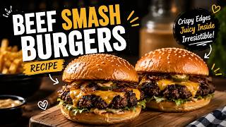 Best Beef Smash Burger Recipe 🍔 | Crispy Edges, Juicy Inside | Easy Homemade Burgers