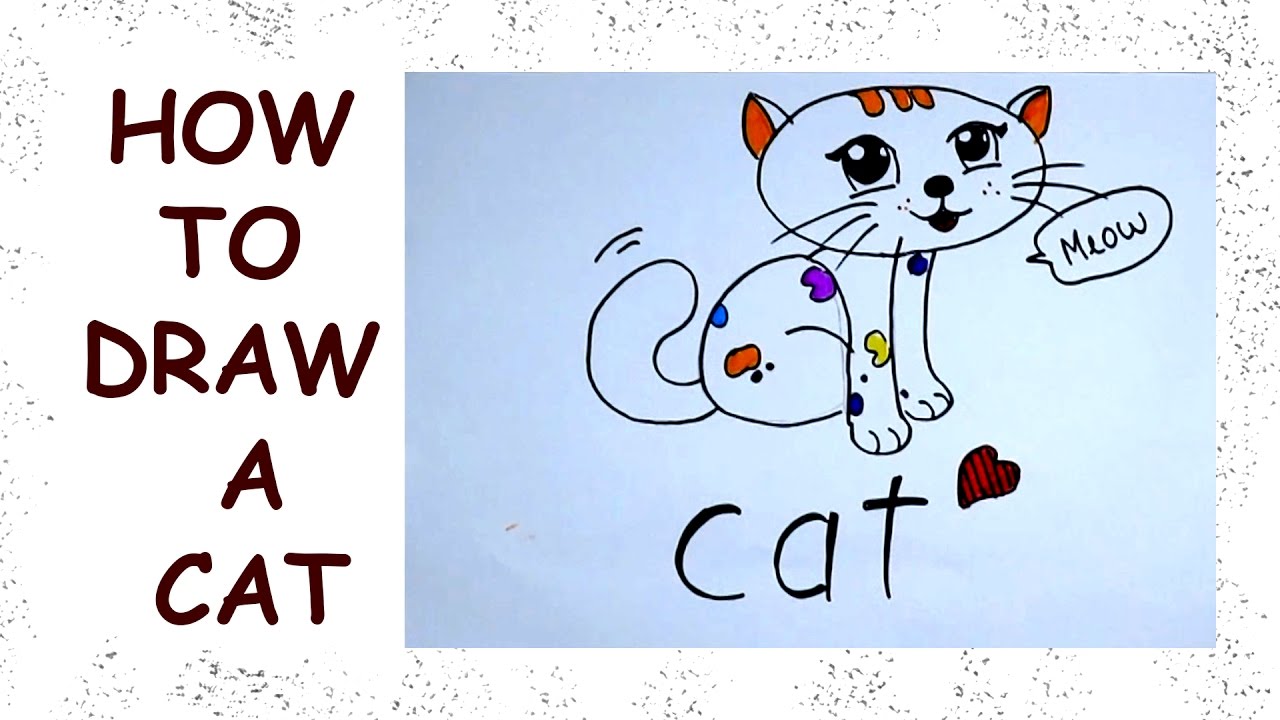 How to draw a Cat from the word | Wordtoons - YouTube