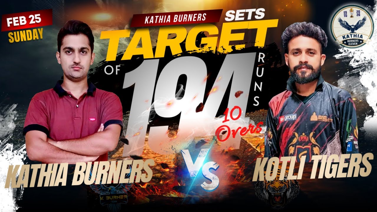 Kathia Burners SMASHED 194 in 10 Overs | Kathia Burners Vs Kotli Tigers T10 (2 Matches) - Paragon