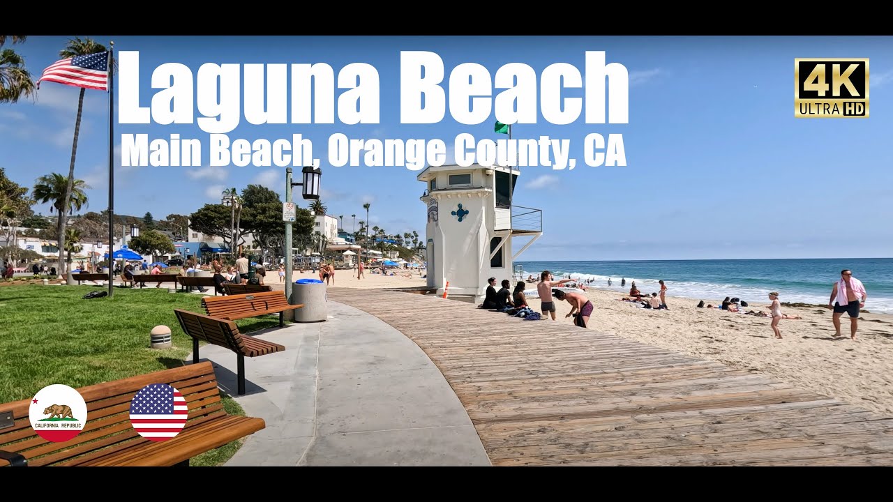 🏖️4K 🇺🇸 Laguna Beach, California | Main Beach | Window to the Sea | Walking Tour Orange County, CA