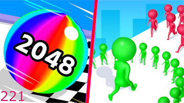 Ball Run 2048 Vs Circles Run 3D - Android iOS Gameplay Walkthrough - Mobile Games - 221