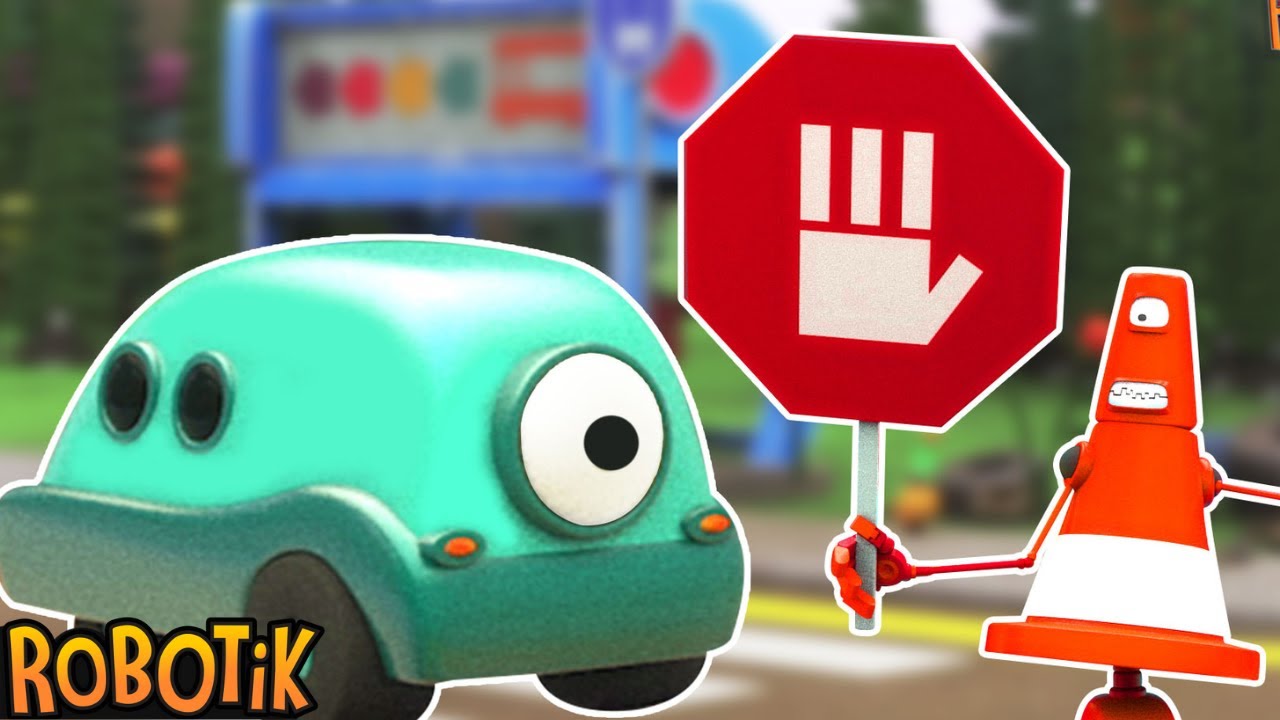 Robotik Cartoons - Crossing Road Safely  | Robot Cartoons For Kids