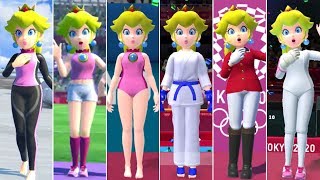 Mario & Sonic at the Olympic Games Tokyo 2020 - All Peach Outfits