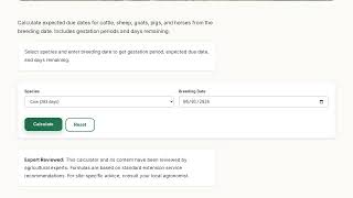 Calving Date Calculator — Gestation Period 283 Days, Due March 11, 2027 | Agricalc Tutorial