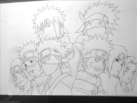 Kakashi e equipe 7 para colorir - Imprimir Desenhos