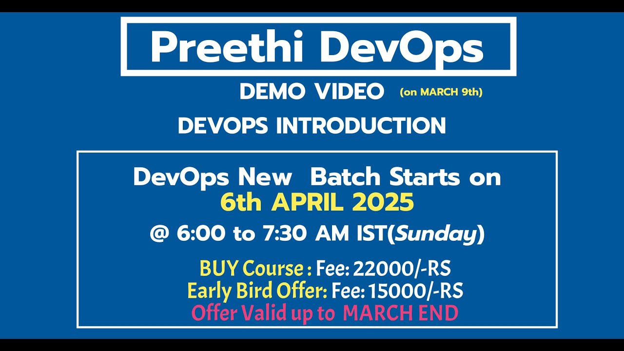 DEMO CLASS (On MARCH 9th) FOR | DEVOPS BATCH APRIL 2025 | DevOps ...