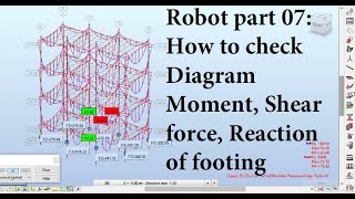 Robot part 07: How to check Diagram Moment, Shear force, Reaction of footing after calculations