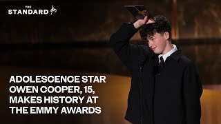 Owen Cooper becomes youngest ever male Emmy winner for breakout Adolescence role
