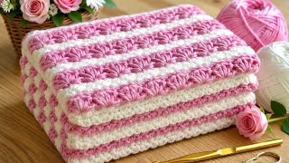 A Blanket in 1 Day! You've Never Seen Such an Easy and Beautiful Crochet Pattern