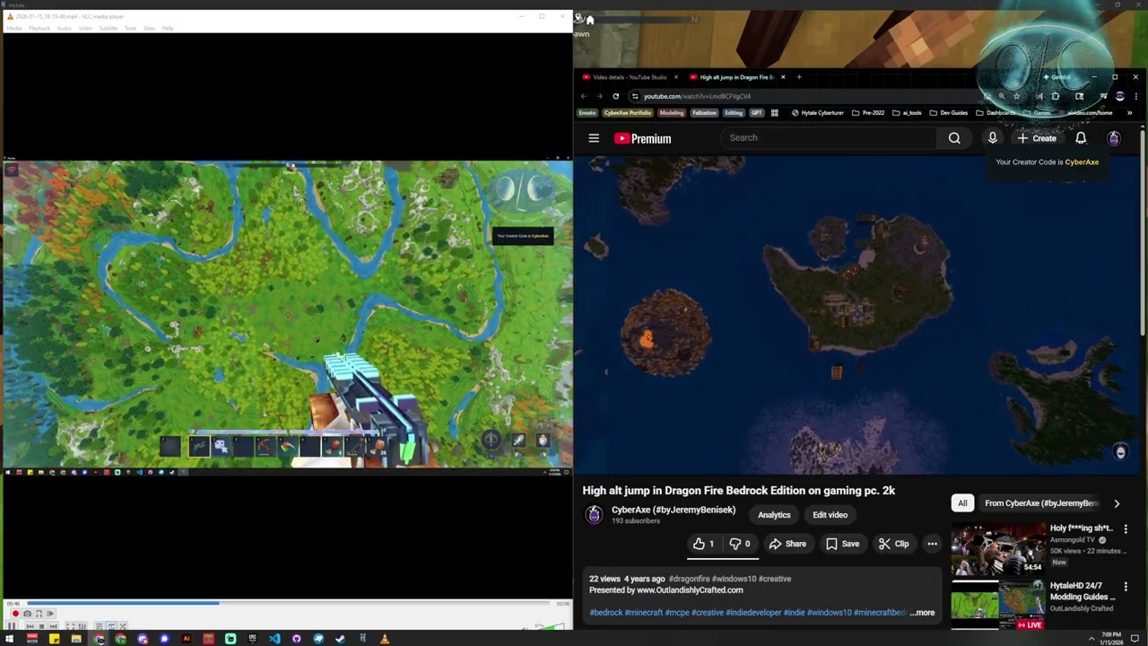 High Alt Jump Hytale vs Bedrock Max render distance