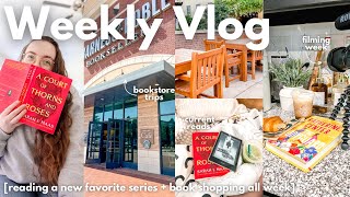 reading 5 books in 5 days, come book shopping, acotar, + my new fav series!! ️️ WEEKLY VLOG
