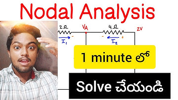 Nodal Analysis complete explanation in Telugu