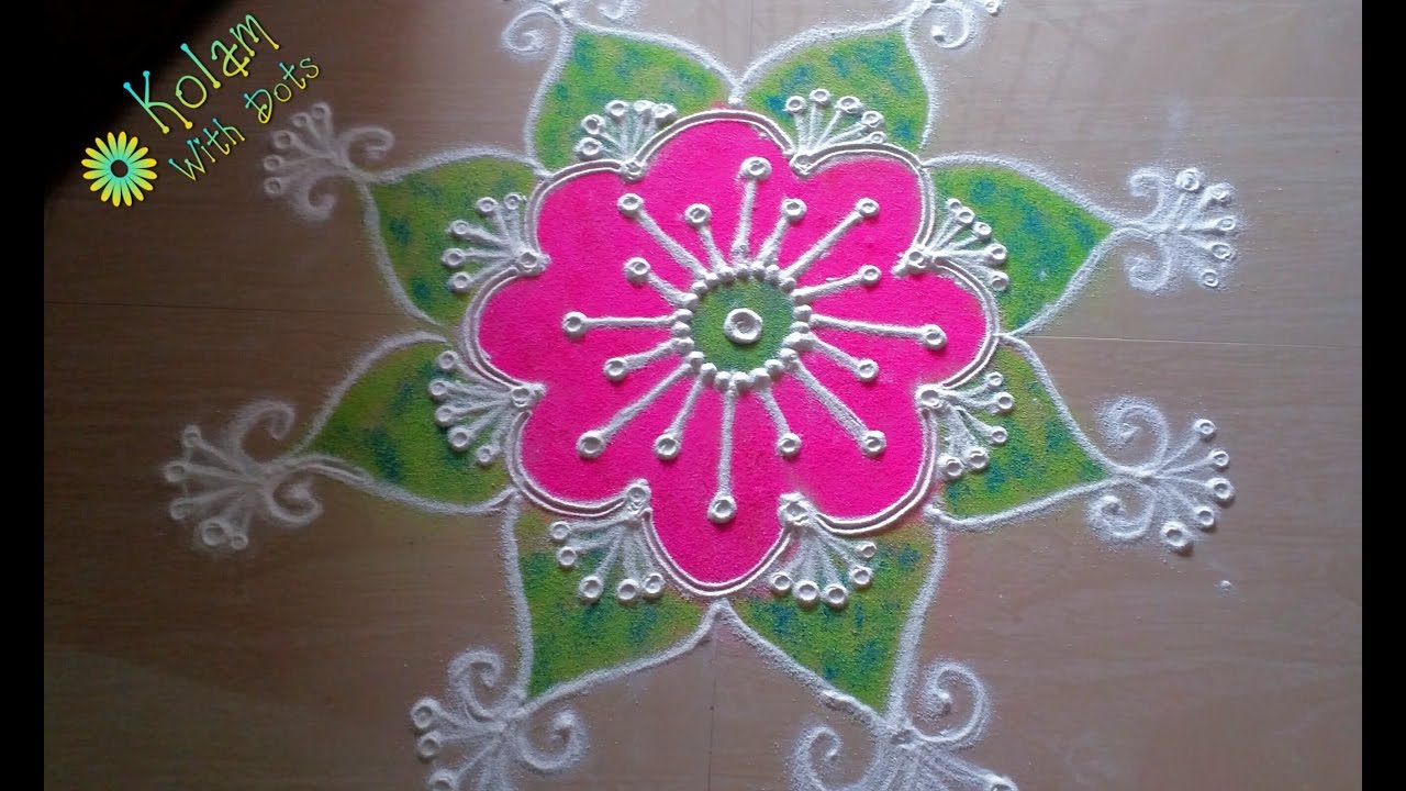 New rangoli designs with colours and flowers - easy - Diwali ...