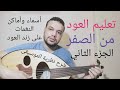 تعليم العود من الصفر الجزء الثاني شرح نظرية الموسيقى أسماء وأماكن النغمات على زند العود 