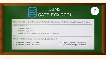 GATE DBMS PYQs | Problem 5 | On delete cascade rule on a self-referencing foreign key | GATE-2001