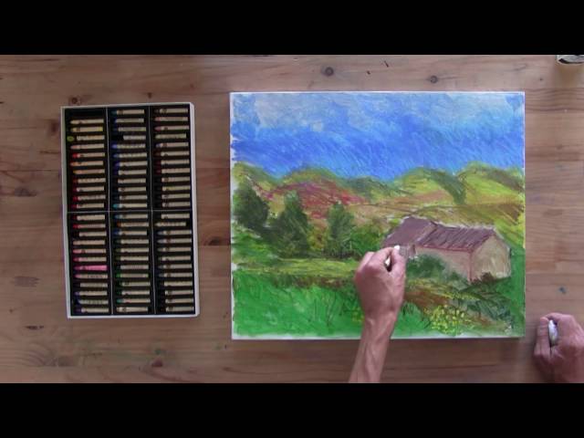 EASY! Oil-Pastel Mountain Step-by-step Tutorial 