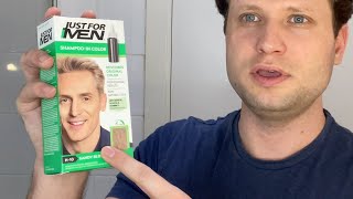 Just For Men H-10 Sandy Blonde on my natural Darker Hair Review