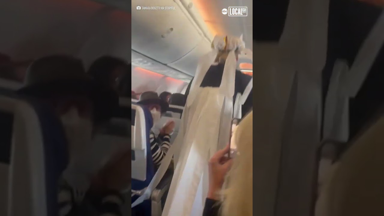 Flight attendant crafts wedding dress out of toilet paper for bride-to-be